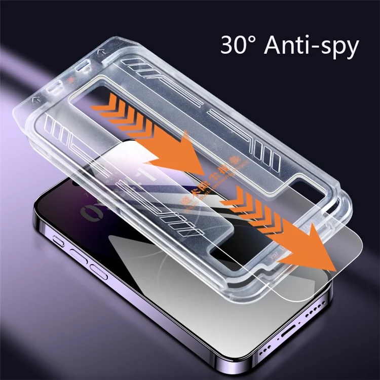 For iPhone 14 Pro Screen Protector Anti-Spy Tempered Glass Film Easy Installation Tool