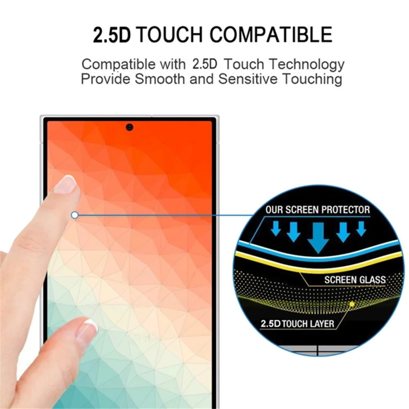 25Pcs For Samsung Galaxy S24 Ultra Full Screen Protector Silk Printing (Fingerprint Unlock)