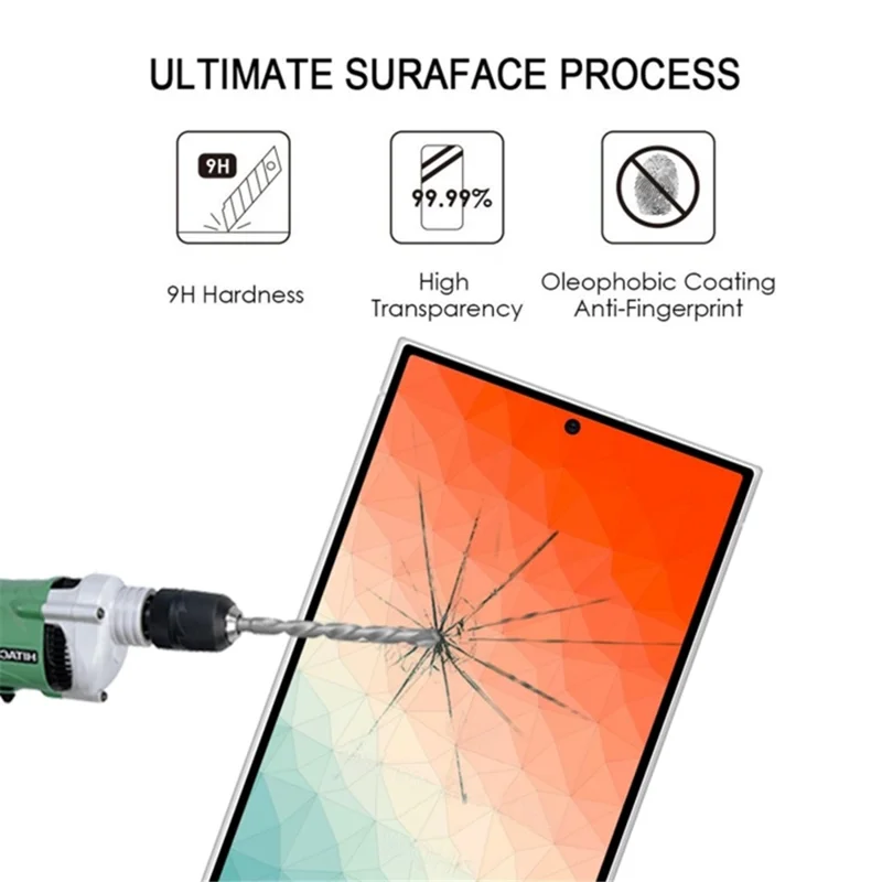 25Pcs For Samsung Galaxy S24 Ultra Full Screen Protector Silk Printing (Fingerprint Unlock)