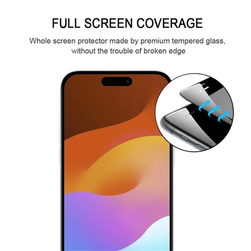 25Pz per protezione schermo iPhone 14 Pro in vetro alluminato medio con stampa seta ultra chiara
