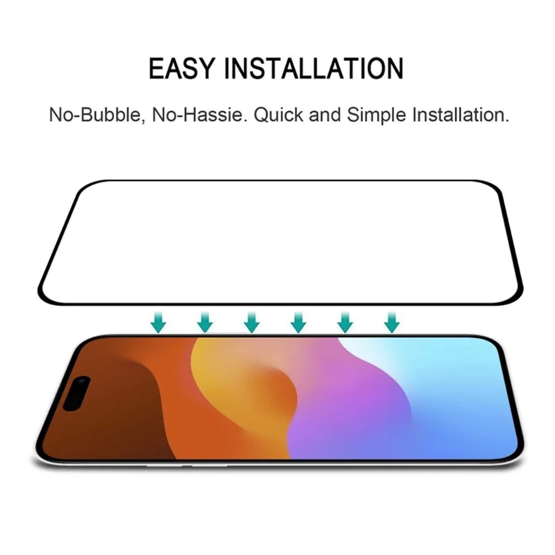 25Pz per protezione schermo iPhone 14 Pro in vetro alluminato medio con stampa seta ultra chiara