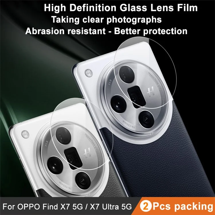 IMAK 2Peças / Conjunto para Oppo Find X7 5G / Find X7 Ultra Película de Lente Traseira HD Transparente Protetor de Lente de Câmera