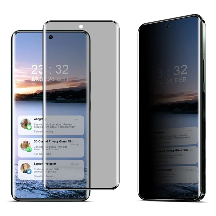 IMAK Für Xiaomi 14 Pro / 14 Ultra Bildschirmschutzfolie Antiview 3D gebogenes 9H Panzerglas-Filmen