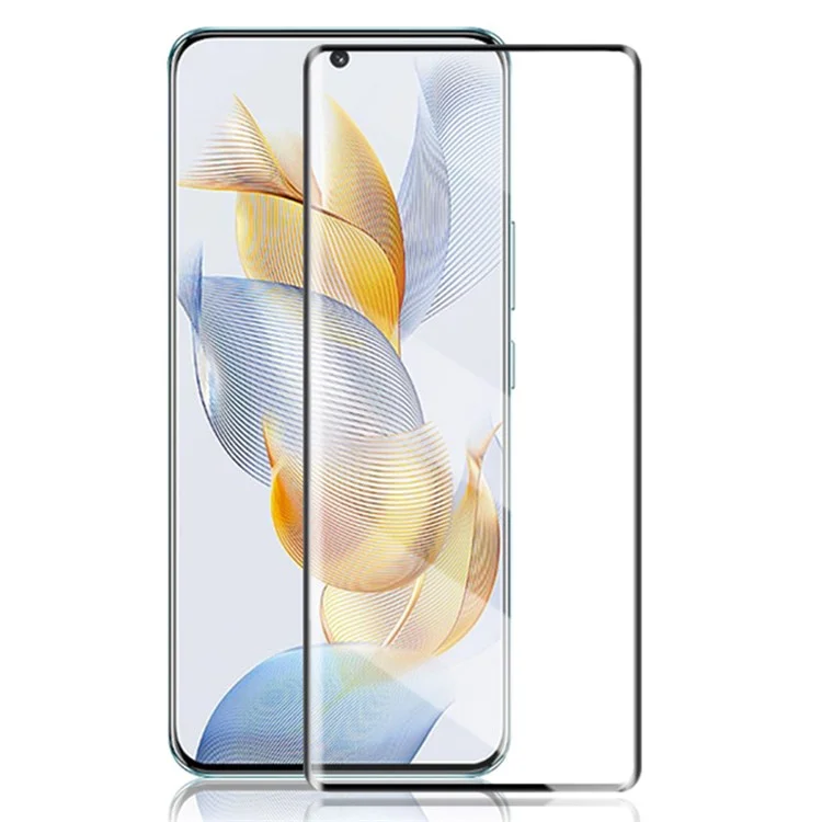 AMORUS For Honor 90 Screen Protector 3D Curved HD Clear Tempered Glass Film - Black