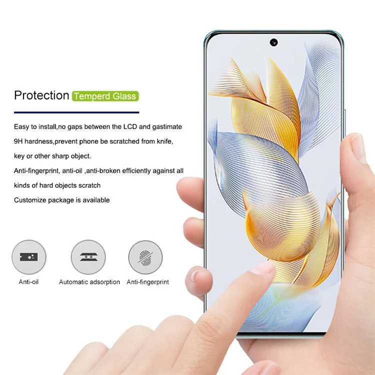 MOCOLO For Honor 90 Full Screen Protector Tempered Glass Anti-explosion Film - Black