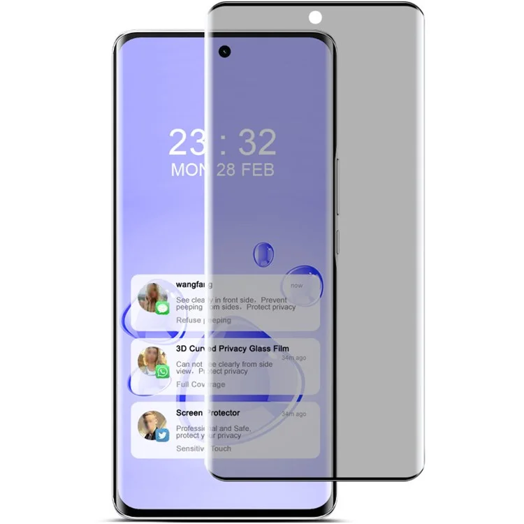 IMAK For Honor X50 5G Screen Protector Privacy 3D Curved Tempered Glass Film Saver