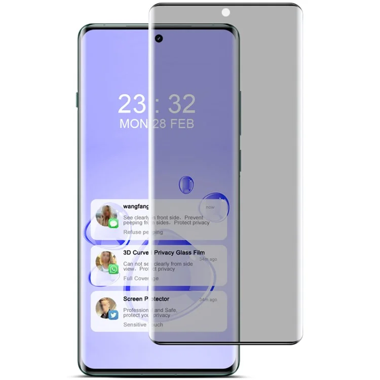 IMAK For OnePlus 12 5G Screen Protector 3D Curved Anti Spy Private Film