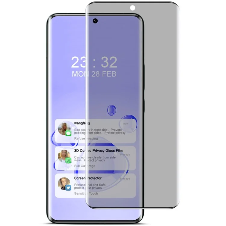 IMAK für Xiaomi 14 Pro / 14 Ultra 5G Datenschutzbildschirmschutz 3D gebogener Rand Tempered Glass Impact Protection