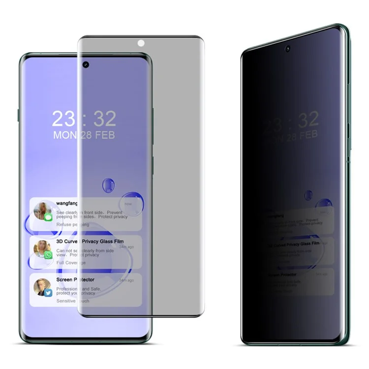 IMAK Pour Oppo Find X6 Pro Protecteur d'écran de confidentialité Verre trempé Film de protection d'écran 3D incurvé