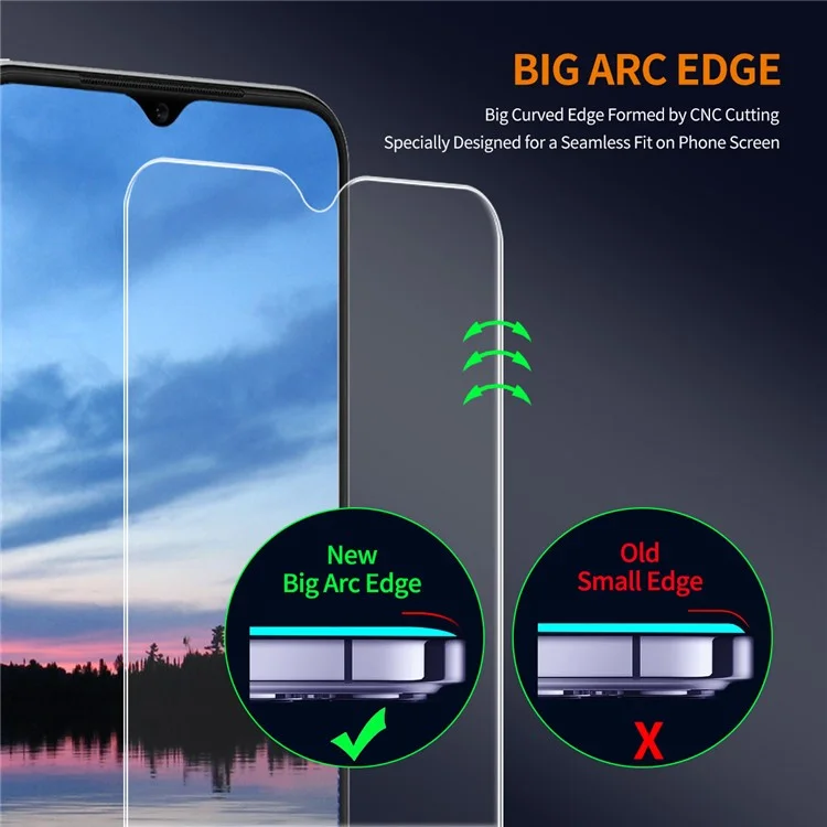 ENKAY HAT PRINCE 10Pcs For Oppo A18 4G / A38 4G High Aluminum-silicon Glass Large Arc Edge HD Screen Film