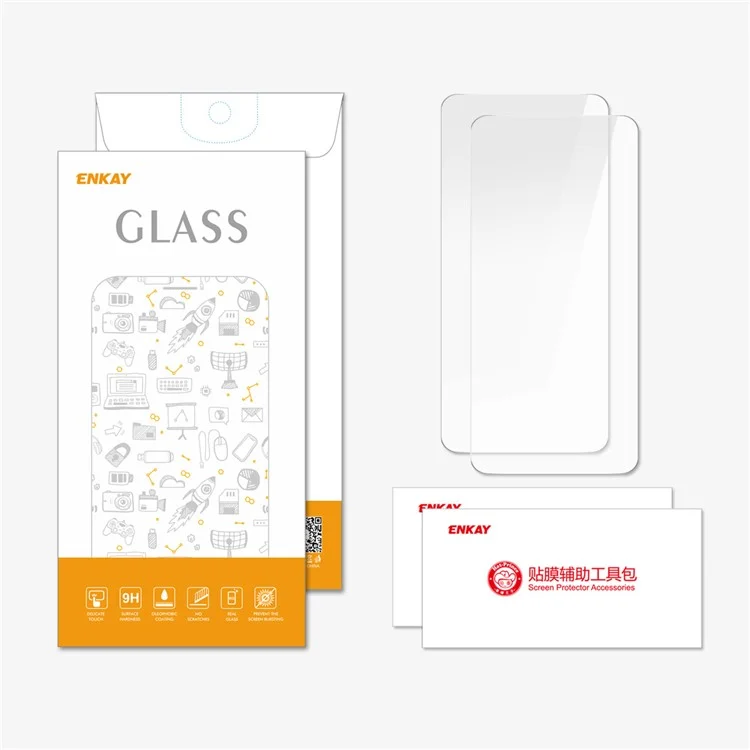 ENKAY HAT PRINCE 2 Láminas protectoras de pantalla de vidrio de aluminio-silicio de alta definición y de borde curvo para Huawei nova 12 5G 