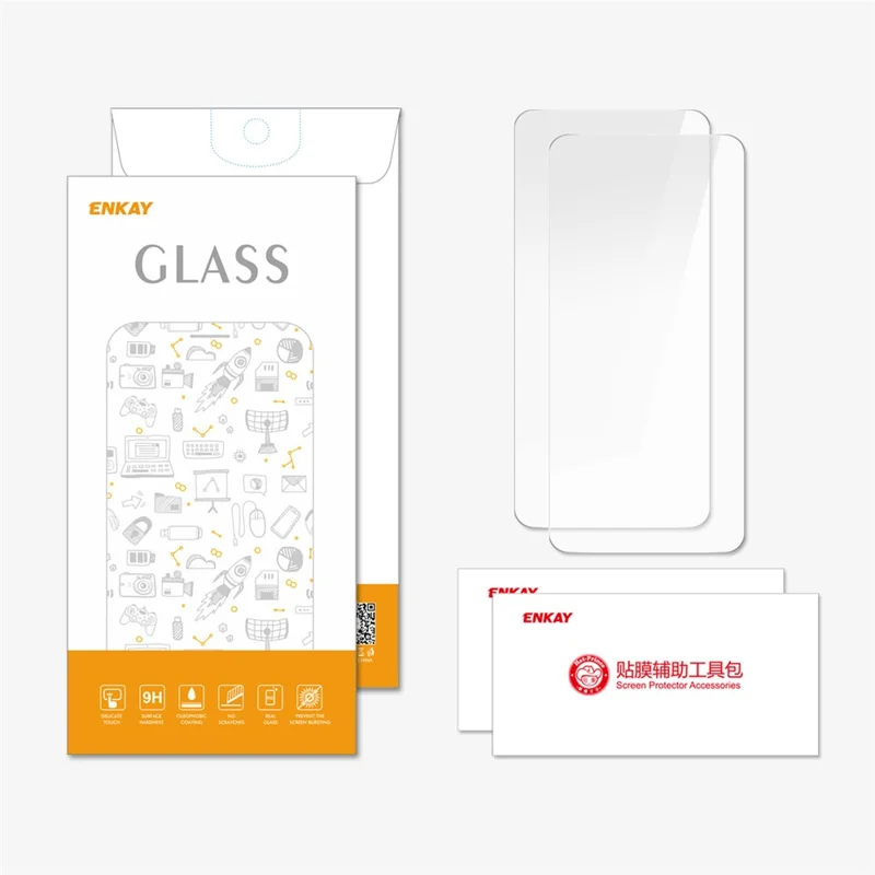 ENKAY HAT PRINCE 2Pz per vivo iQOO Neo7 5G / Neo7 Pro 5G Protezione dello schermo anti-esplosione Anti-esplosione