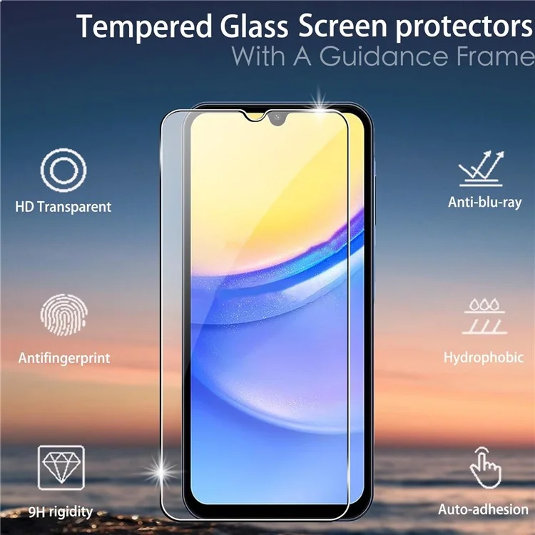 2pcs Para Samsung Galaxy A15 4G / 5g Protetor de Tela de Vidro Temperado + Proteção Dos Protetores de Lentes