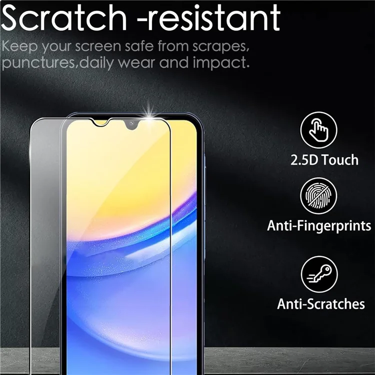 2Pcs For Samsung Galaxy A15 4G / 5G Tempered Glass Screen Protector + Lens Protectors Guard