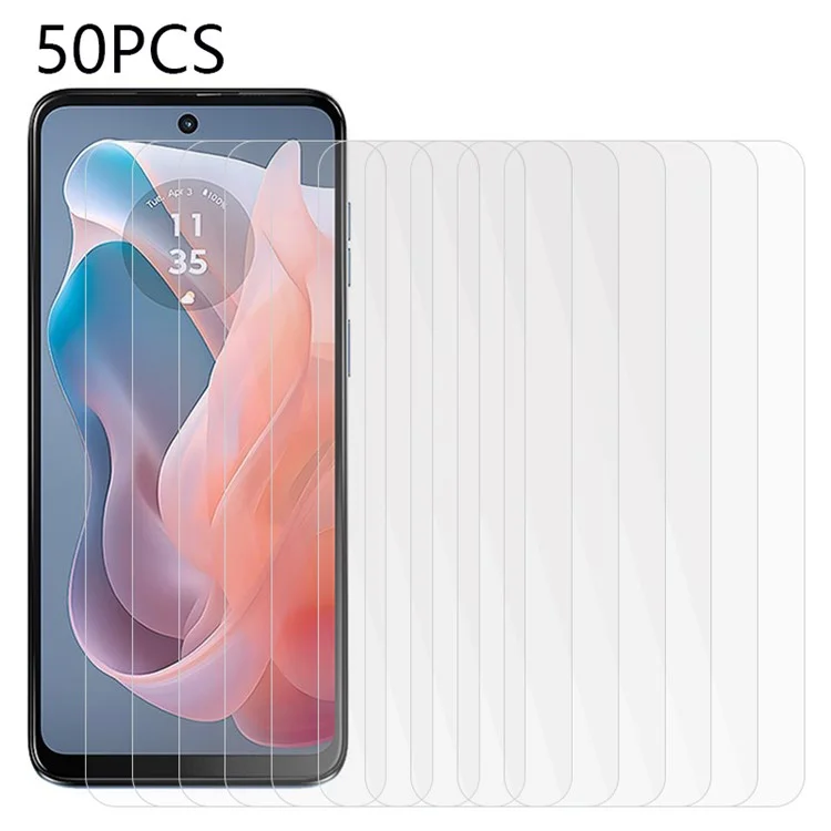 50 Stück für Motorola Moto E14 4G / G04 4G / G04s 4G / G24 4G Bildschirmschutz 2,5D Klar Gehärtetes Glas-Film