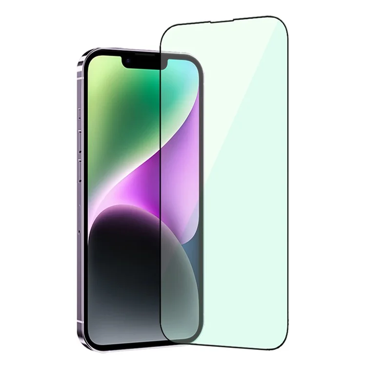 Protezione dello schermo per iPhone 14 TGVI's - Protezione anti-raggi verdi, protezione per gli occhi, pellicola protettiva anteriore + protezione posteriore