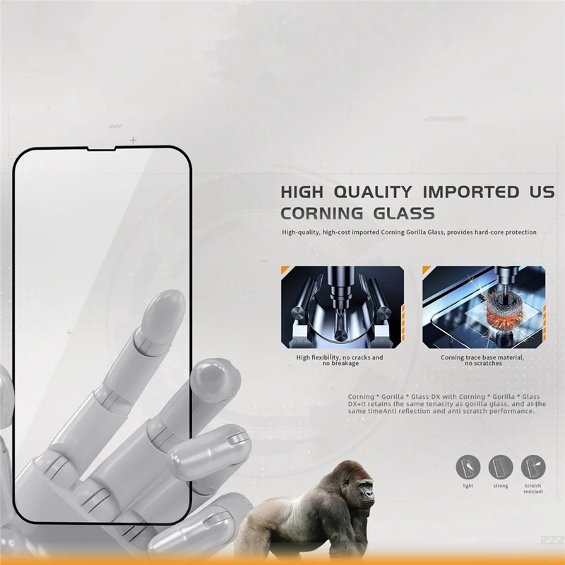 TGVI'S Protector de Pantalla para iPhone 14 Pro Max Corning Gorilla Glass Película Clara+Protector Trasero
