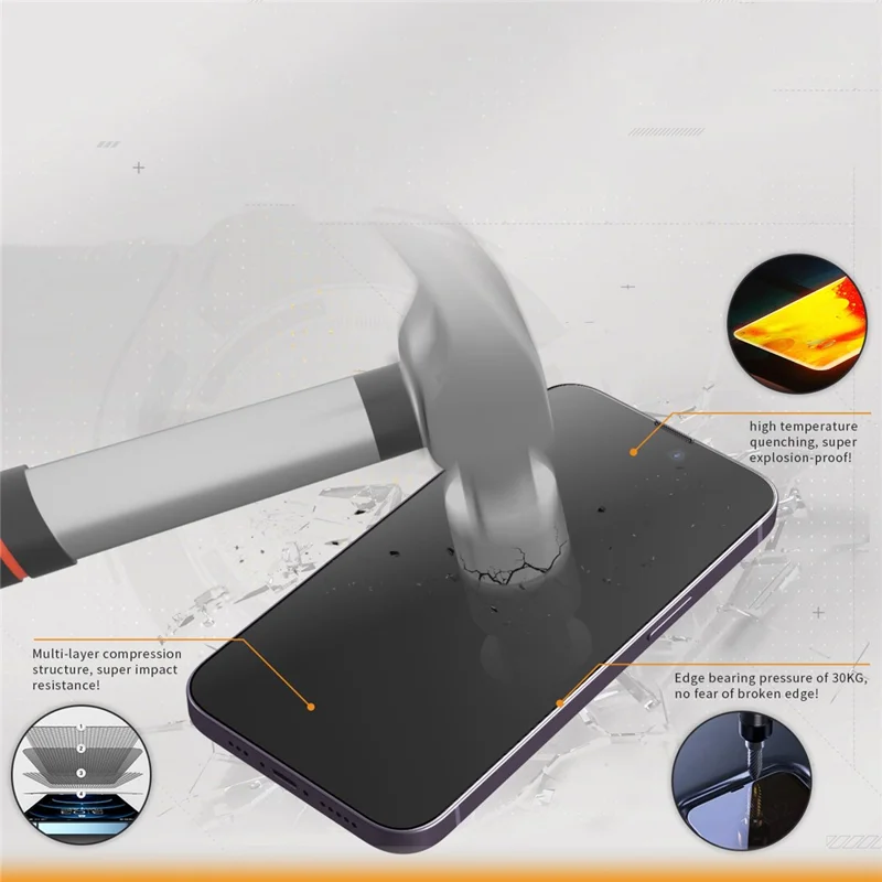 TGVI'S Protector de Pantalla para iPhone 14 Pro Max Corning Gorilla Glass Película Clara+Protector Trasero