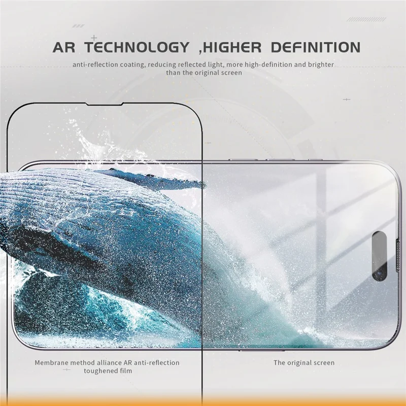 TGVI'S Protector de Pantalla para iPhone 14 Pro Max Corning Gorilla Glass Película Clara+Protector Trasero