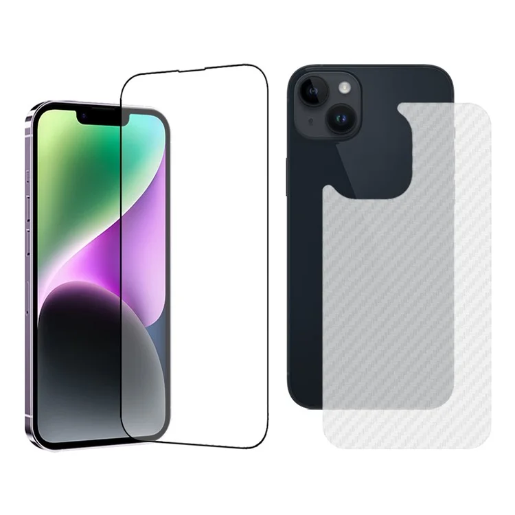 TGVI'S PARA IPHONE 14 PLUS FUNDA DE TELÉFONO Y PELÍCULA DE PANTALLA DE VIDRIO DE ALTA ALUMINIO-SILICIO CON IMPRESIÓN DE SEDA
