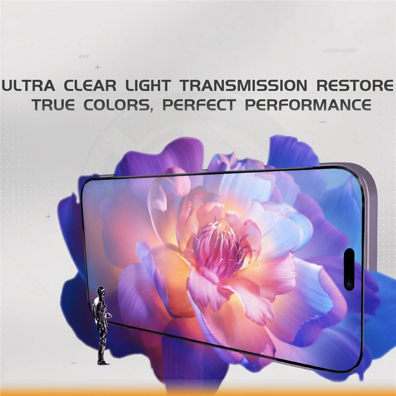 TGVI'S For iPhone 14 Pro Max HD Clear High Aluminum-Silicon Glass Front Screen Film with Back Protector
