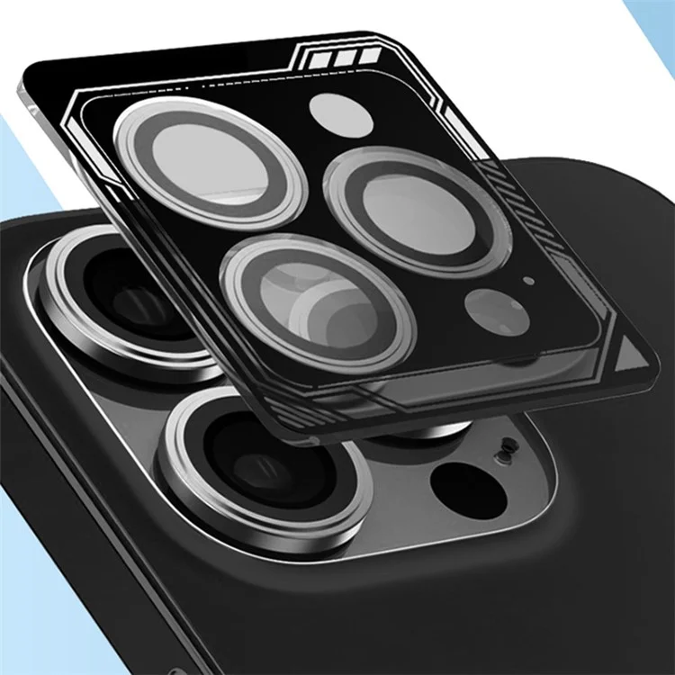 TGVI'S 1 Set For iPhone 15 Pro / 15 Pro Max Camera Lens Protector AR Clear Individual Lens Film - Dark Blue