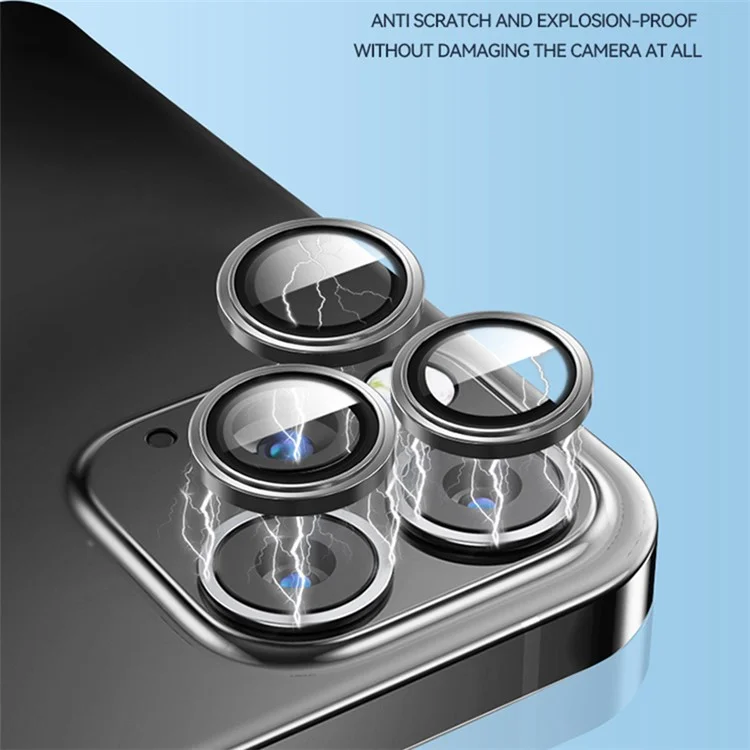 TGVI'S 1 Set For iPhone 15 Pro / 15 Pro Max Camera Lens Protector AR Clear Individual Lens Film - Dark Blue