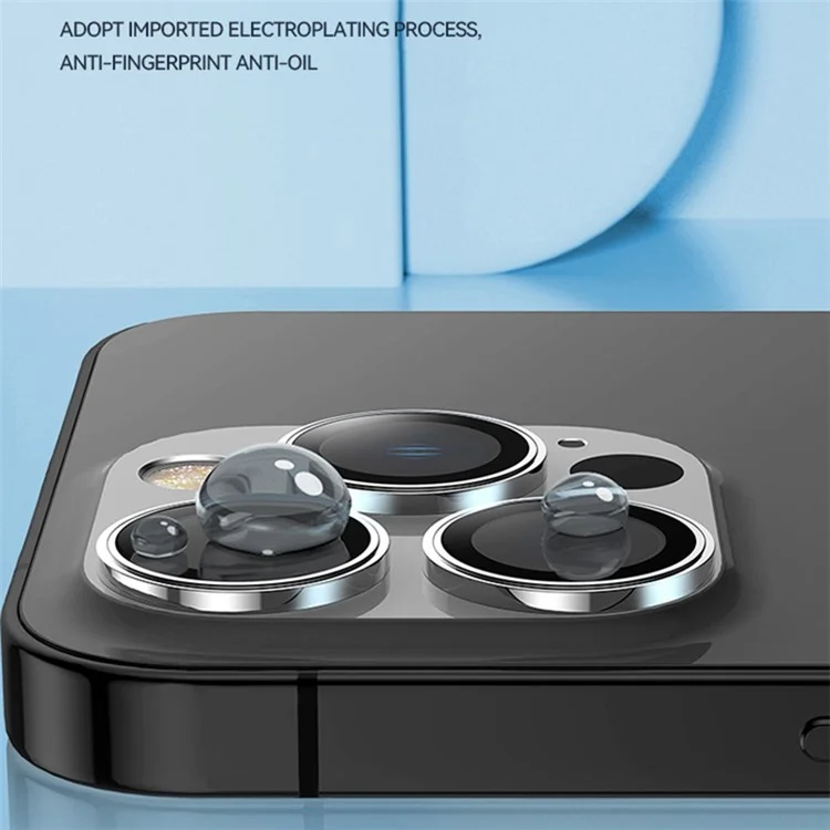 TGVI'S 1 Set For iPhone 15 Pro / 15 Pro Max Camera Lens Protector AR Clear Individual Lens Film - Dark Blue