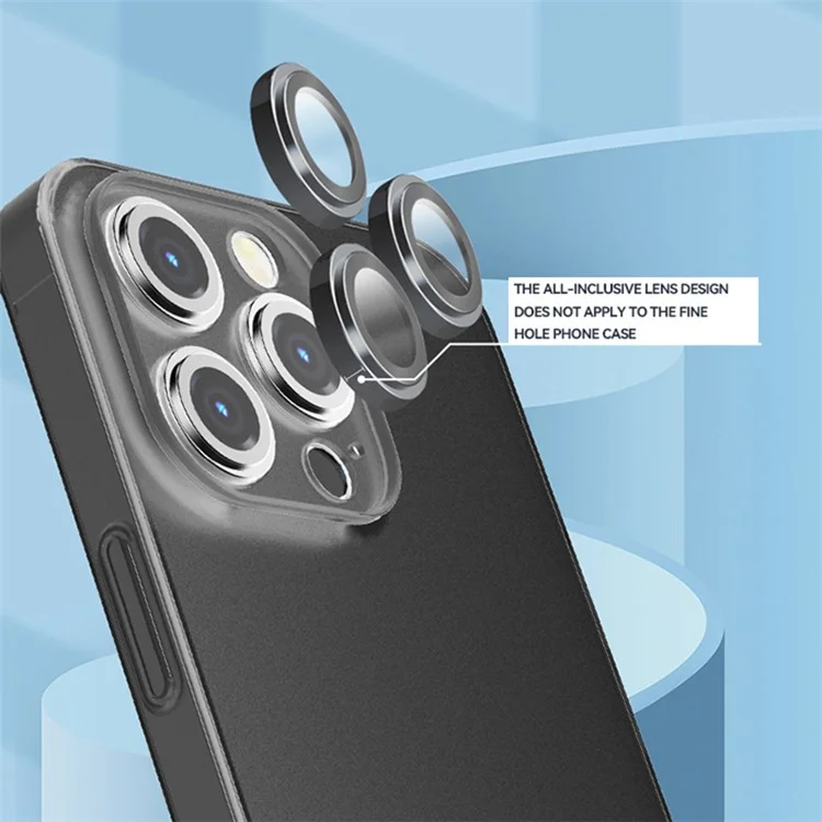TGVI'S 1 Set For iPhone 15 Pro / 15 Pro Max Camera Lens Protector AR Clear Individual Lens Film - Dark Blue