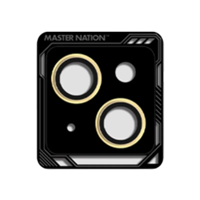 TGVI'S 1 Set For iPhone 15 / 15 Plus Camera Lens Protector Individual Metal Ring Lens Film - Light Yellow