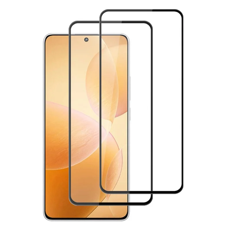 Amorus 2pcs Para Xiaomi Redmi K70E 5G / Poco X6 Pro 5G Pantalla Protector de Vidrio Templado Película de Pegamento Completo - Negro