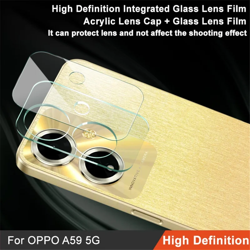 IMAK For Oppo A59 5G Camera Lens Protector Integrated Ultra Clear Film + Lens Cap