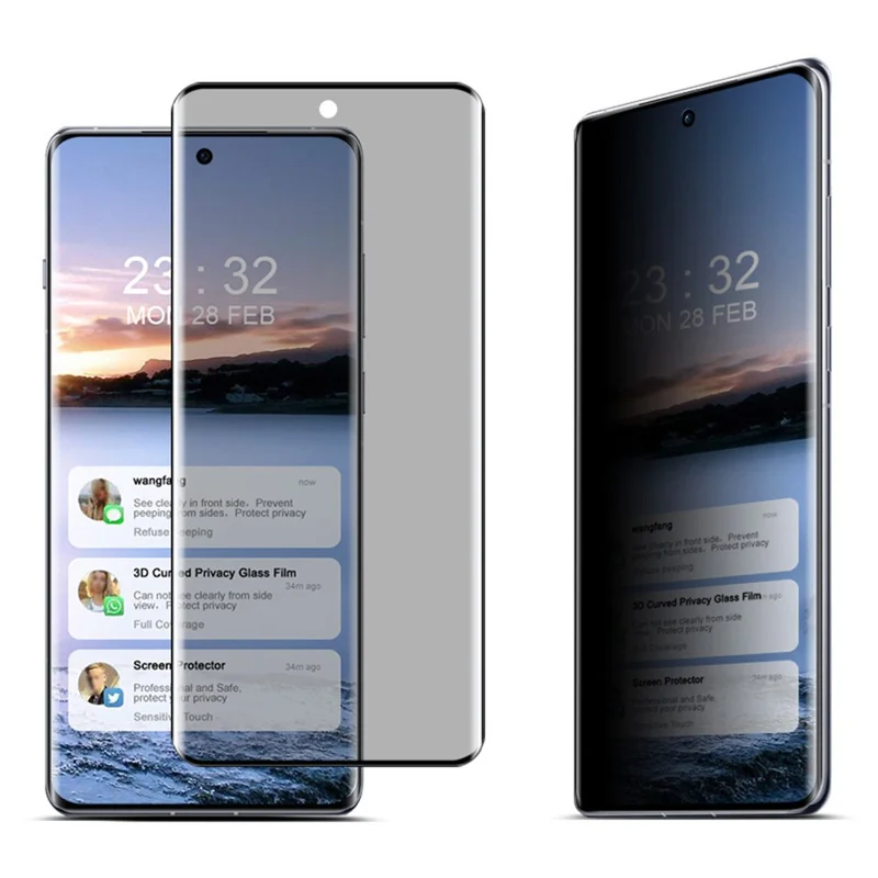 IMAK Para Oppo Find X7 5G Película de Pantalla Anti-espionaje Cobertura Completa Protector 3D Curvado