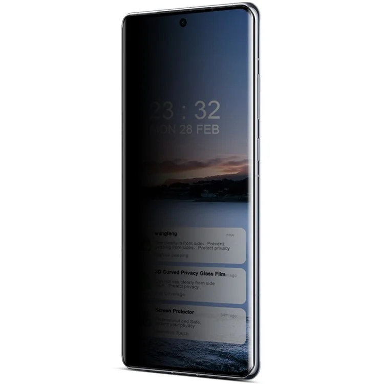 IMAK Pour Oppo Find X7 Ultra Film d'écran Anti-peep Protecteur d'écran en verre trempé