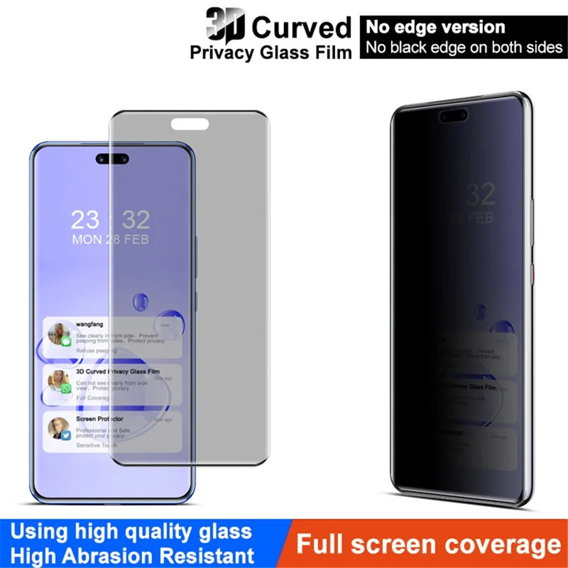 IMAK For Huawei nova 12 Pro 5G / nova 12 Ultra 5G Anti-Spy Screen Protector Tempered Glass Film