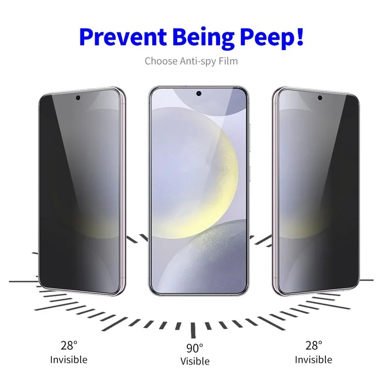 ENKAY HAT PRINCE 2Pcs For Samsung Galaxy S25 / S24 Anti-Spy Screen Protector High Aluminium-Silicon Glass Film