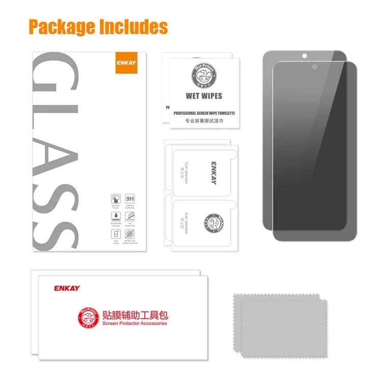 ENKAY HAT PRINCE 2Pcs For Samsung Galaxy S25 / S24 Anti-Spy Screen Protector High Aluminium-Silicon Glass Film