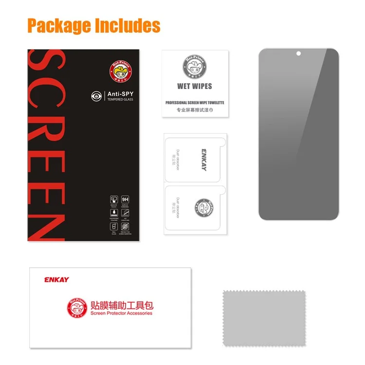 ENKAY HAT PRINCE For Samsung Galaxy S25+ / S24+ Anti-Spy Full Glue Screen Protector Full Coverage