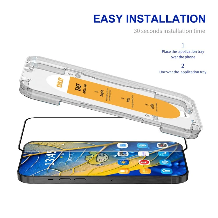 ENKAY HAT PRINCE For Xiaomi Poco F5 5G Screen Protector Silk Printing High Aluminium-silicon Glass Film
