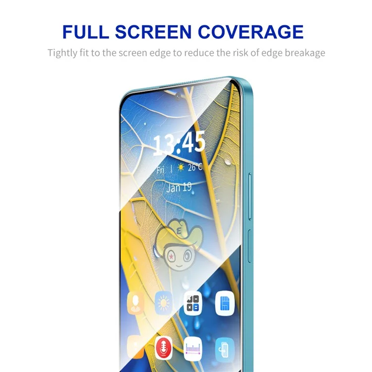 ENKAY HAT PRINCE For Xiaomi Poco F5 5G Screen Protector Silk Printing High Aluminium-silicon Glass Film
