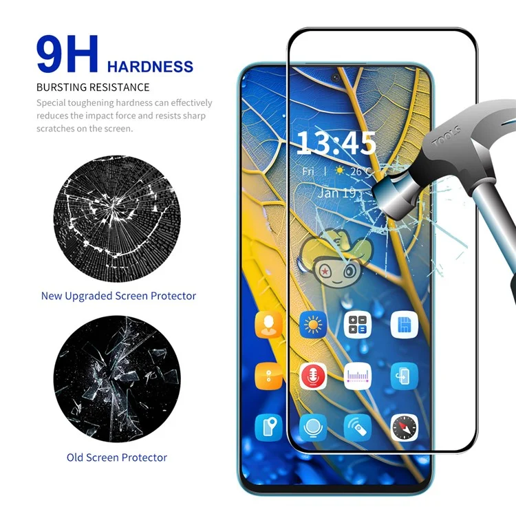 ENKAY HAT PRINCE For Xiaomi Poco F5 5G Screen Protector Silk Printing High Aluminium-silicon Glass Film
