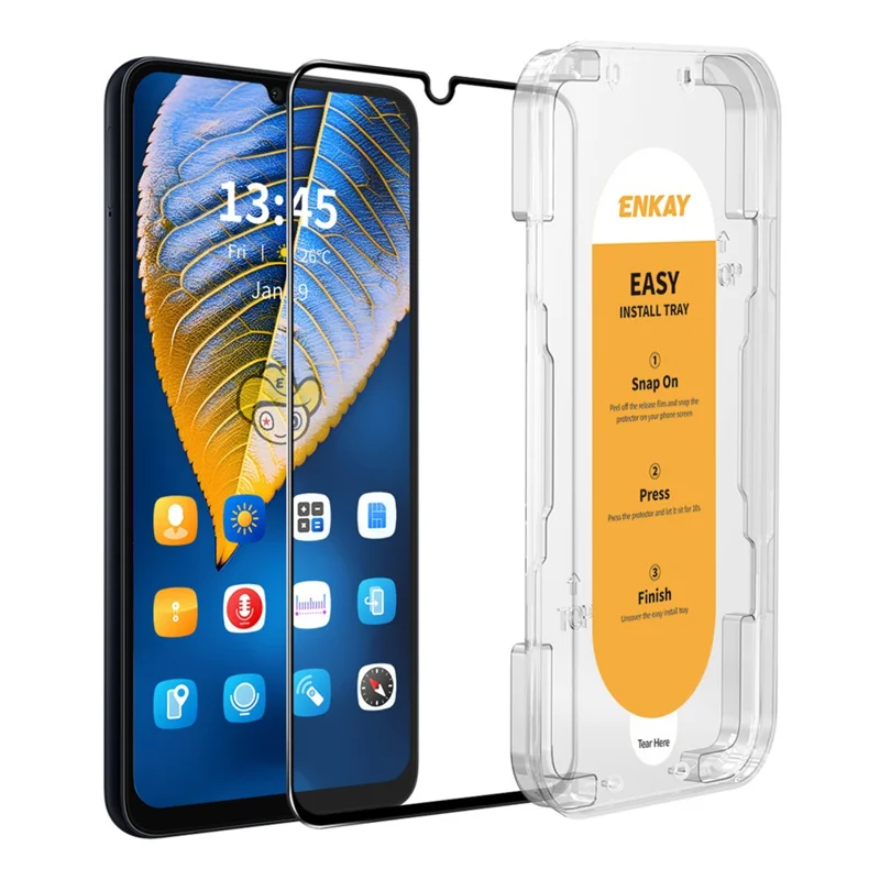 ENKAY HAT PRINCE Para Samsung Galaxy A05s 4G / A05 4G Filme de impressão em seda Protetor de tela de vidro de silício de alto alumínio