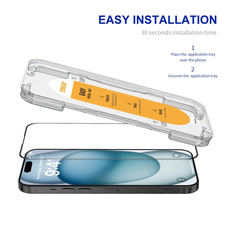 ENKAY HAT PRINCE Pour iPhone 16 Plus / 15 Plus Écran en verre aluminium-silicium haute résolution 9H Anti-traces de doigts