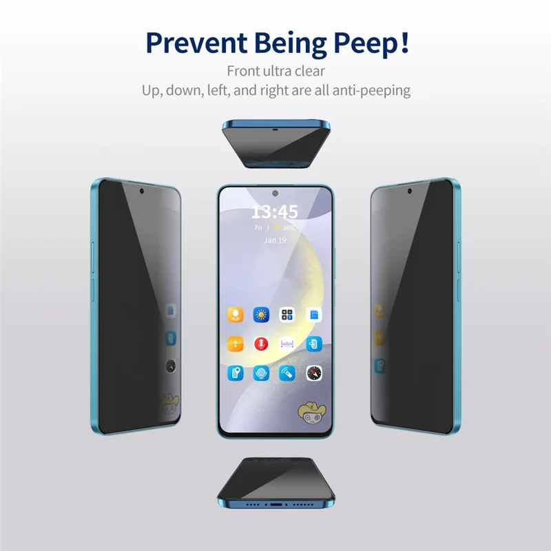 ENKAY HAT PRINCE 2Pcs Per Samsung Galaxy S23 Anti-Spy Silk Printing Full Screen Protector
