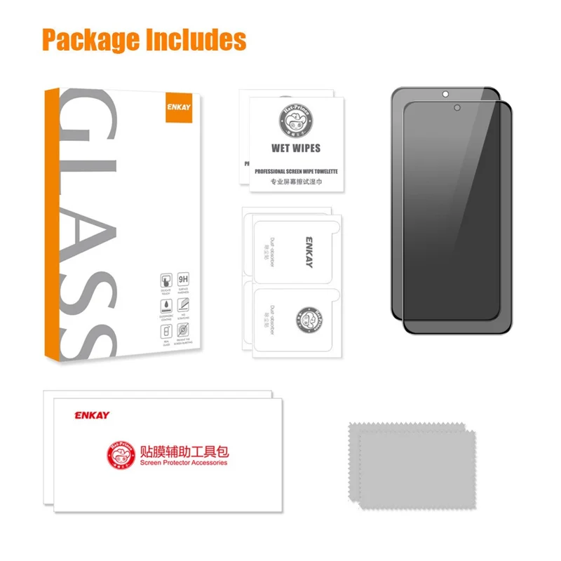ENKAY HAT PRINCE 2Pcs Per Samsung Galaxy S23 Anti-Spy Silk Printing Full Screen Protector