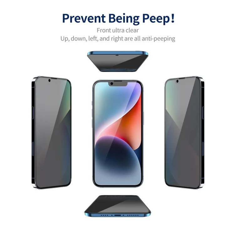 ENKAY HAT PRINCE 2Pcs Per iPhone 14 Protezione dello schermo Privacy Protection Anti-Spy Pellicola di stampa in seta