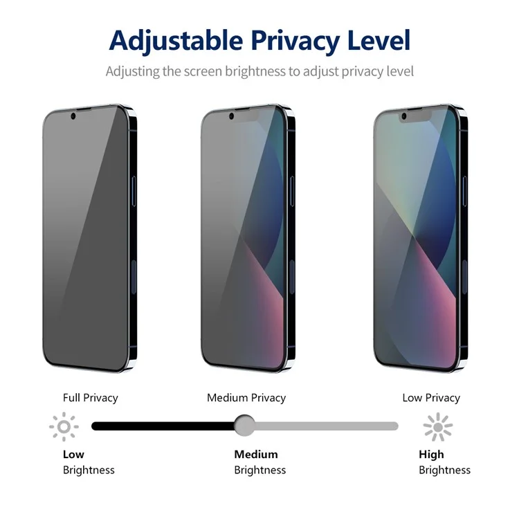ENKAY HAT PRINCE 2Pcs Per iPhone 14 Protezione dello schermo Privacy Protection Anti-Spy Pellicola di stampa in seta