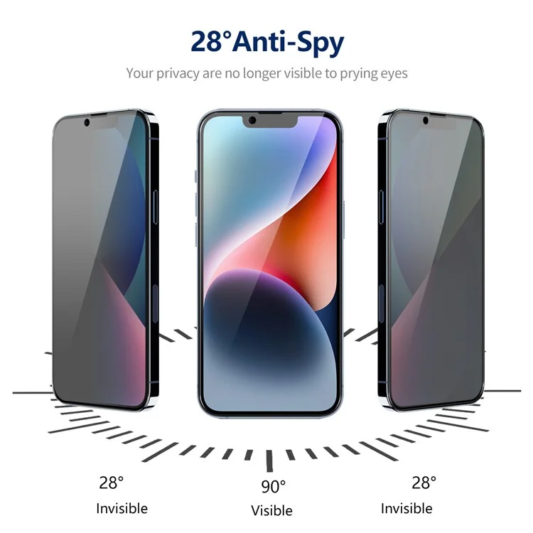 ENKAY HAT PRINCE 2Pcs Per iPhone 14 Protezione dello schermo Privacy Protection Anti-Spy Pellicola di stampa in seta