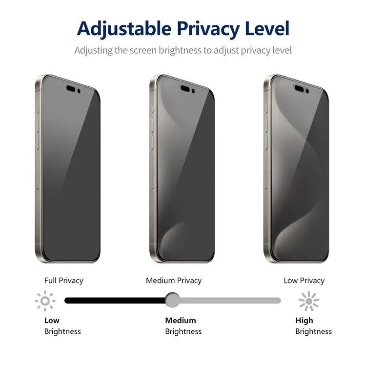ENKAY HAT PRINCE 2Pcs For iPhone 15 Pro Max Антишпионская плёнка с высококачественным алюминиево-кремниевым стеклом для экрана