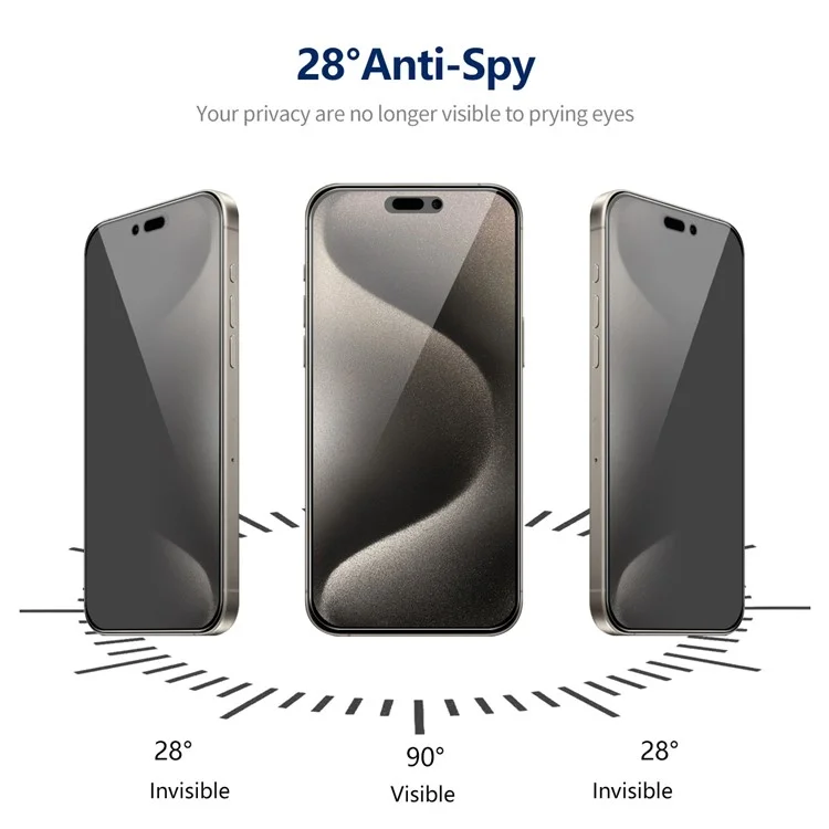 ENKAY HAT PRINCE 2Pcs For iPhone 15 Pro Max Антишпионская плёнка с высококачественным алюминиево-кремниевым стеклом для экрана
